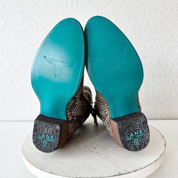 Lane PLAIN JANE Womens Short Cowboy Boots 5.5 Cowgirl Western Brown Animal Print - Picture 8 of 11